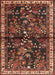 Machine Washable Traditional Gold Brown Rug, wshtr4342