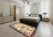 Traditional Dark Sienna Brown Animal Rug in a Bedroom, tr4343