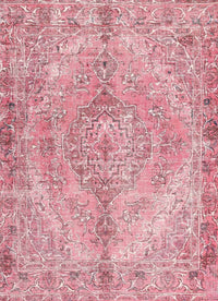 Machine Washable Traditional Dark Pink Rug, wshtr4346