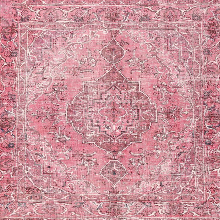 Square Traditional Dark Pink Medallion Rug, tr4346