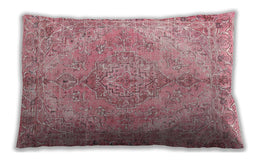 Traditional Classic Rectangular Dark Pink Lumbar Throw Pillow, 13 inch by 19 inch, lbtr4346