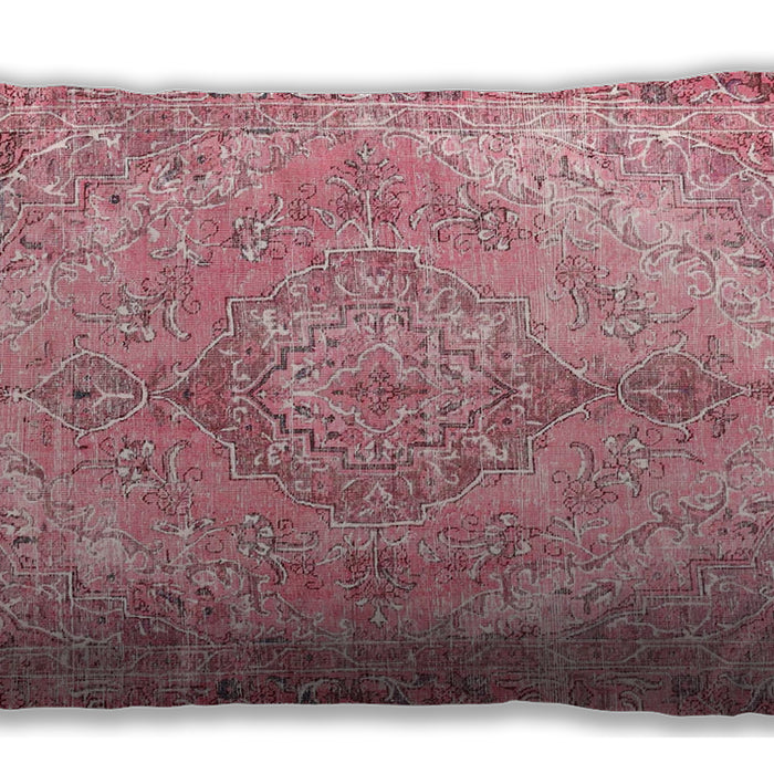 Traditional Classic Rectangular Dark Pink Lumbar Throw Pillow, 13 inch by 19 inch, lbtr4346