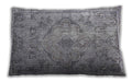 Traditional Classic Rectangular Gray Lumbar Throw Pillow, 13 inch by 19 inch, lbtr4347