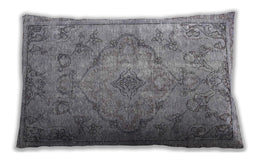 Traditional Classic Rectangular Gray Lumbar Throw Pillow, 13 inch by 19 inch, lbtr4347