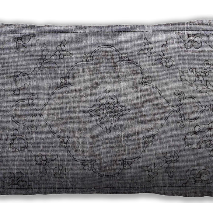 Traditional Classic Rectangular Gray Lumbar Throw Pillow, 13 inch by 19 inch, lbtr4347