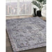 Machine Washable Traditional Grey Gray Rug in a Family Room, wshtr4347