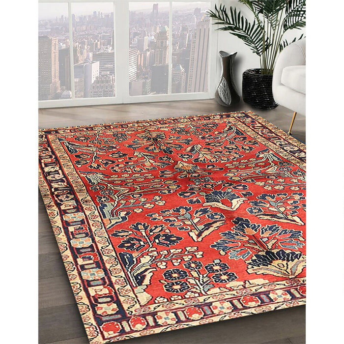 Traditional Red Persian Rug in Family Room, tr4348