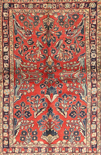 Machine Washable Traditional Tomato Red Rug, wshtr4348