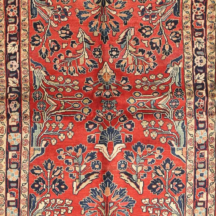 Machine Washable Traditional Tomato Red Rug, wshtr4348
