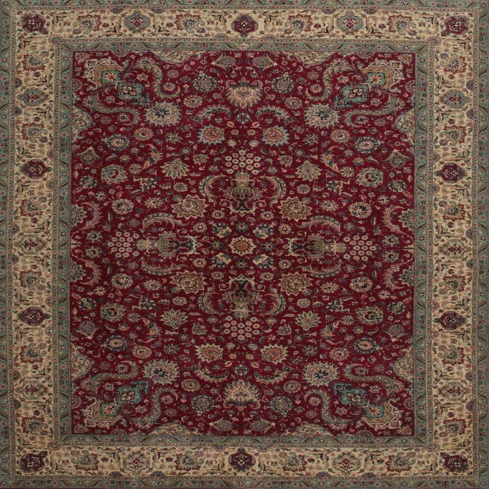 Round Machine Washable Traditional Brown Rug, wshtr434