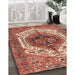 Machine Washable Traditional Tangerine Pink Rug in a Family Room, wshtr4350