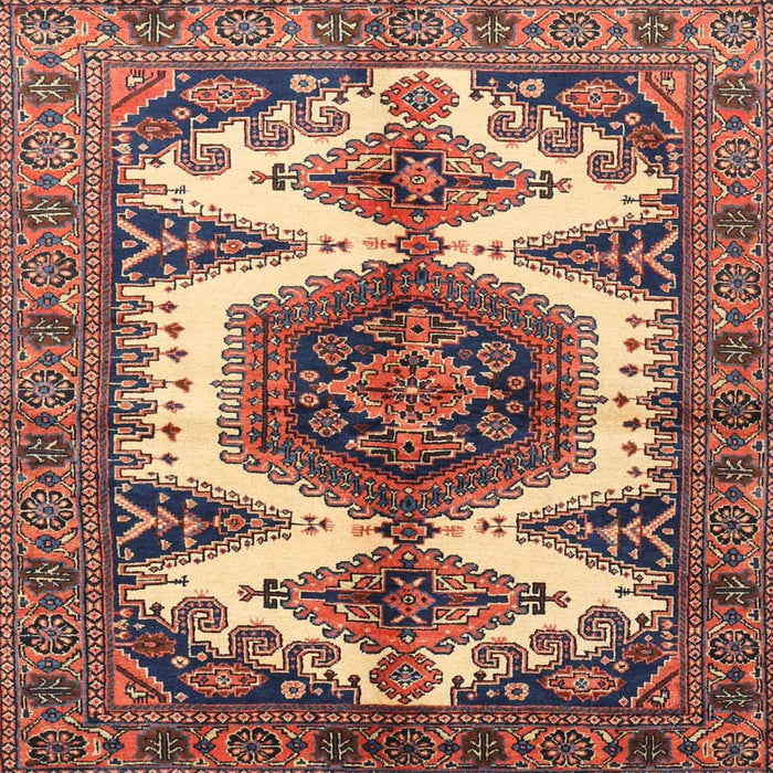 Square Traditional Tangerine Pink Persian Rug, tr4351
