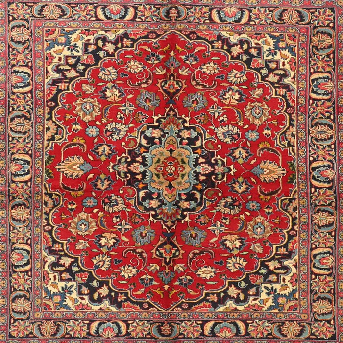 Square Traditional Red Medallion Rug, tr4352