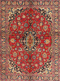 Machine Washable Traditional Tomato Red Rug, wshtr4352