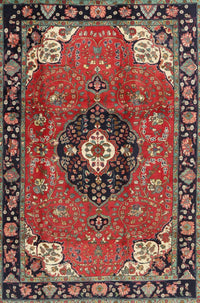 Machine Washable Traditional Saffron Red Rug, wshtr4353