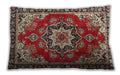 Traditional Classic Rectangular Saffron Red Lumbar Throw Pillow, 13 inch by 19 inch, lbtr4354