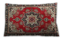 Traditional Classic Rectangular Saffron Red Lumbar Throw Pillow, 13 inch by 19 inch, lbtr4354