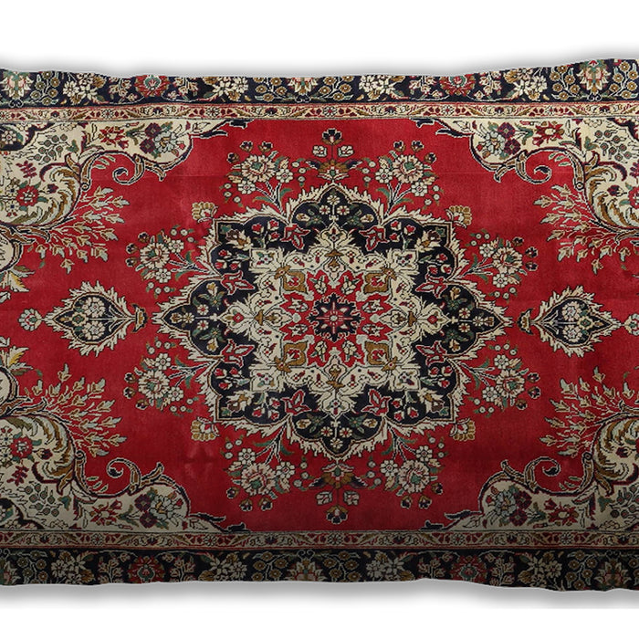 Traditional Classic Rectangular Saffron Red Lumbar Throw Pillow, 13 inch by 19 inch, lbtr4354