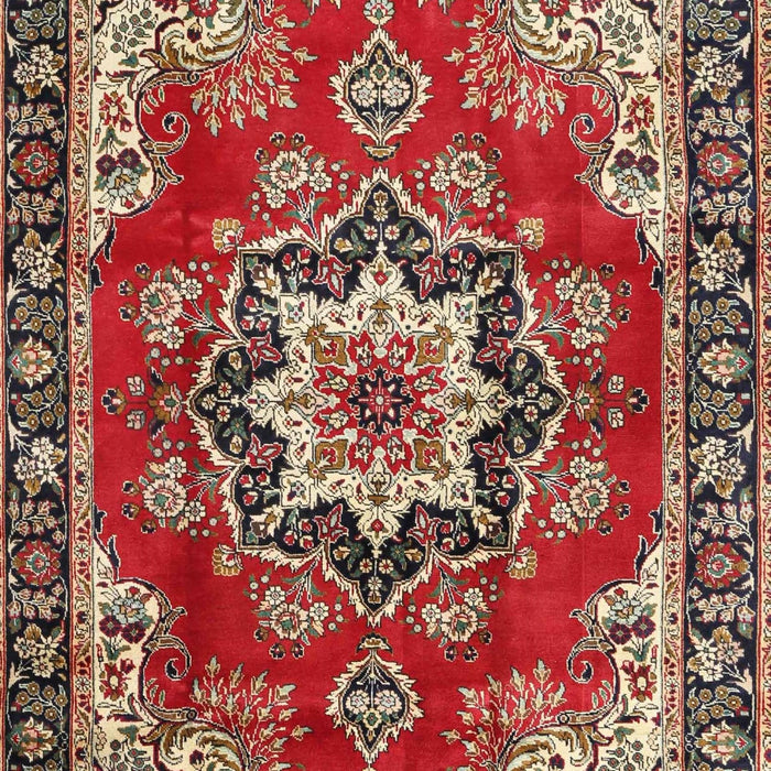 Machine Washable Traditional Saffron Red Rug, wshtr4354