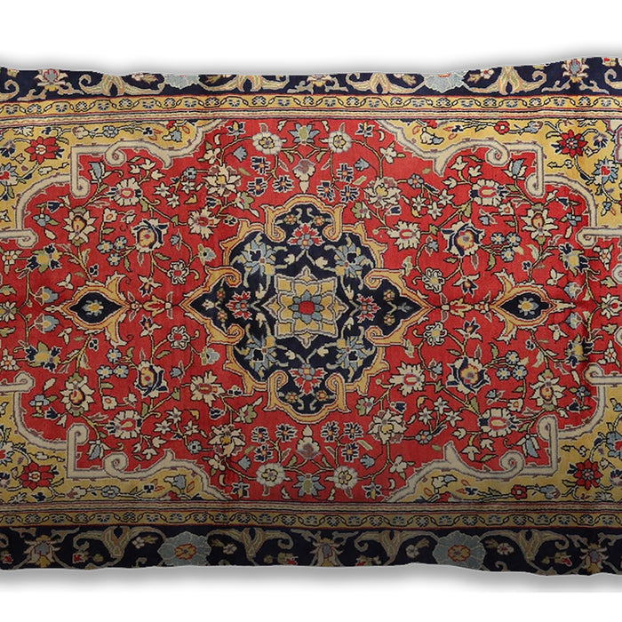 Traditional Classic Rectangular Saffron Red Lumbar Throw Pillow, 13 inch by 19 inch, lbtr4355
