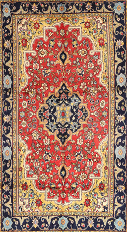 Machine Washable Traditional Saffron Red Rug, wshtr4355