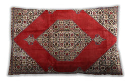 Traditional Classic Rectangular Red Lumbar Throw Pillow, 13 inch by 19 inch, lbtr4356
