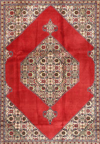 Machine Washable Traditional Red Rug, wshtr4356