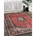 Machine Washable Traditional Saffron Red Rug in a Family Room, wshtr4357