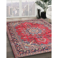 Traditional Fire Brick Red Medallion Rug, tr4359