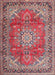 Traditional Fire Brick Red Medallion Rug, tr4359