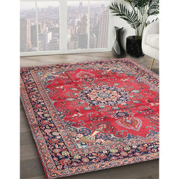 Machine Washable Traditional Fire Brick Red Rug in a Family Room, wshtr4359