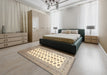 Machine Washable Traditional Gold Rug in a Bedroom, wshtr435