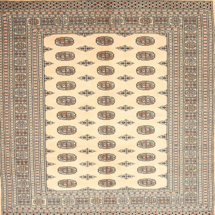 Square Traditional Golden Blonde Gold Persian Rug, tr435