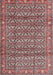 Machine Washable Traditional Brown Red Rug, wshtr4360