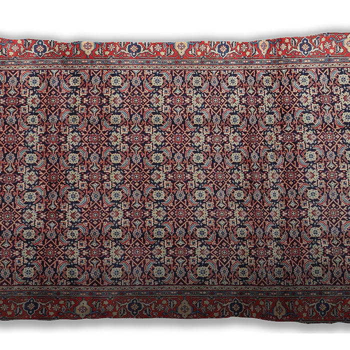Traditional Classic Rectangular Brown Red Lumbar Throw Pillow, 13 inch by 19 inch, lbtr4360