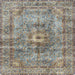 Square Traditional Sage Green Persian Rug, tr4361