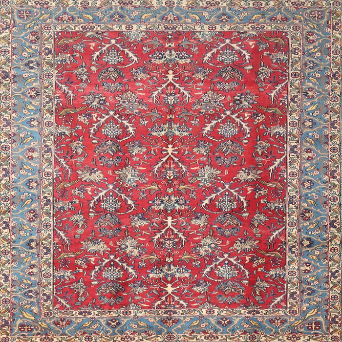 Square Traditional Fire Brick Red Persian Rug, tr4362