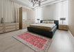 Traditional Fire Brick Red Persian Rug in a Bedroom, tr4362