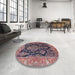 Round Traditional Pink Persian Rug in a Office, tr4363