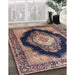 Traditional Purple Medallion Rug in Family Room, tr4364