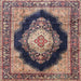 Square Traditional Purple Medallion Rug, tr4364