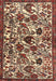 Machine Washable Traditional Saffron Red Rug, wshtr4367