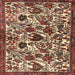 Square Traditional Saffron Red Persian Rug, tr4367