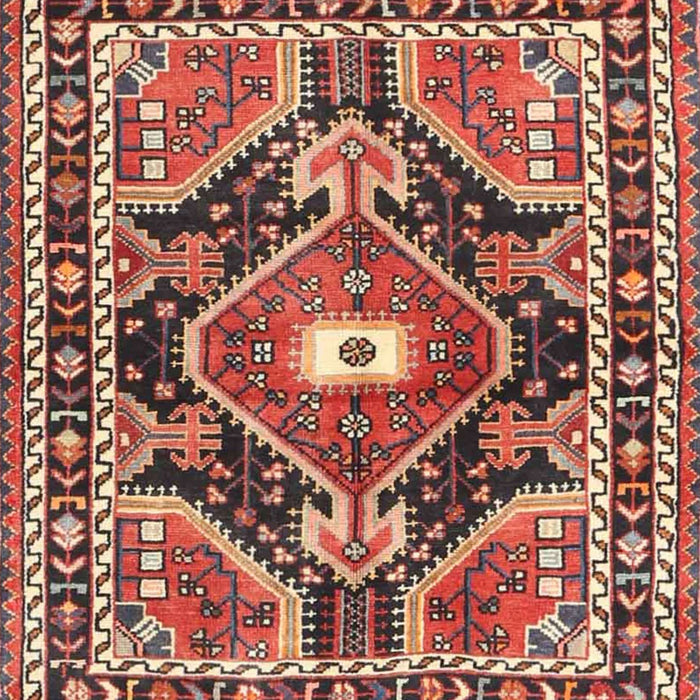 Machine Washable Traditional Saffron Red Rug, wshtr4368