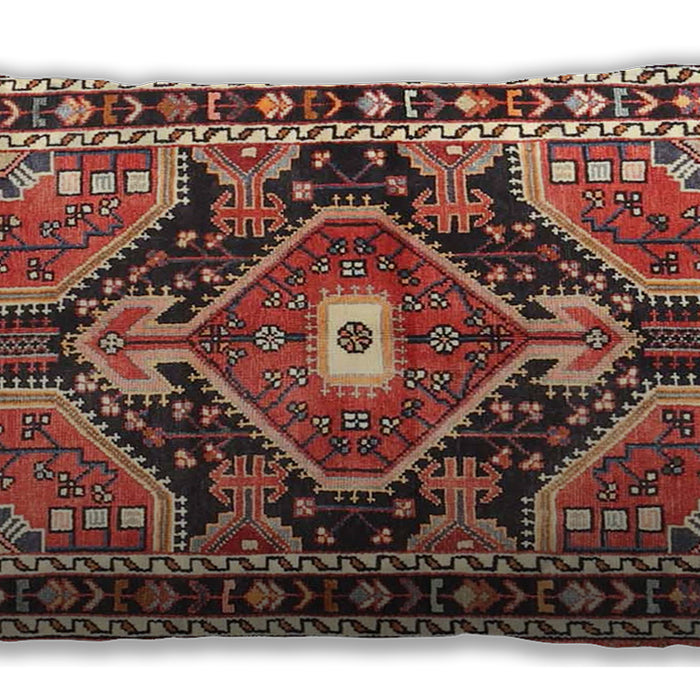 Traditional Classic Rectangular Saffron Red Lumbar Throw Pillow, 13 inch by 19 inch, lbtr4368