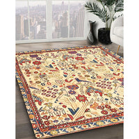 Traditional Brown Gold Animal Rug, tr4369