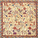 Square Traditional Brown Gold Animal Rug, tr4369