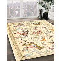 Traditional Golden Blonde Gold Animal Rug, tr436