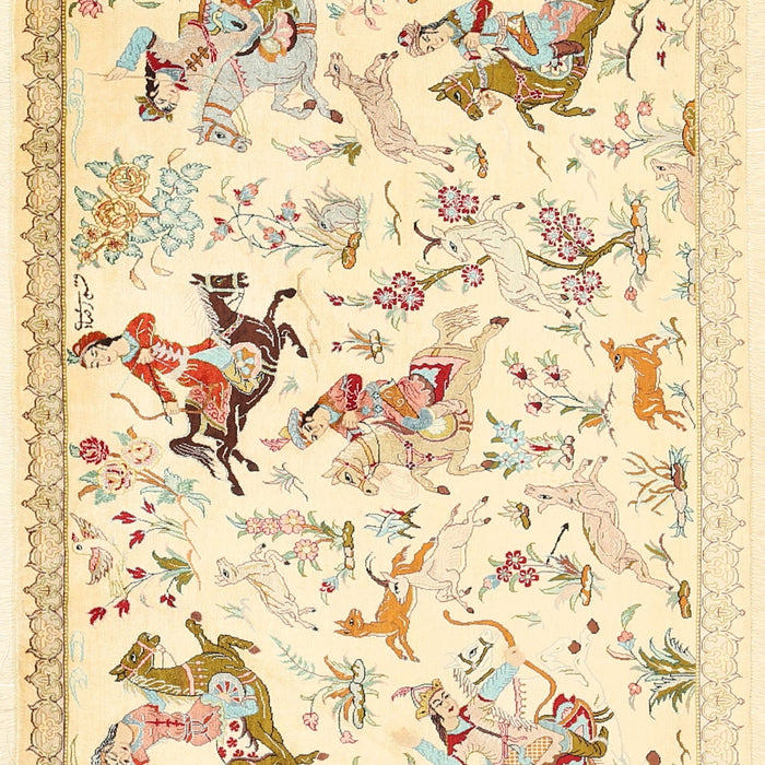 Traditional Golden Blonde Gold Animal Rug, tr436