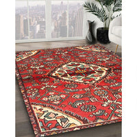 Traditional Orange Salmon Pink Medallion Rug, tr4370